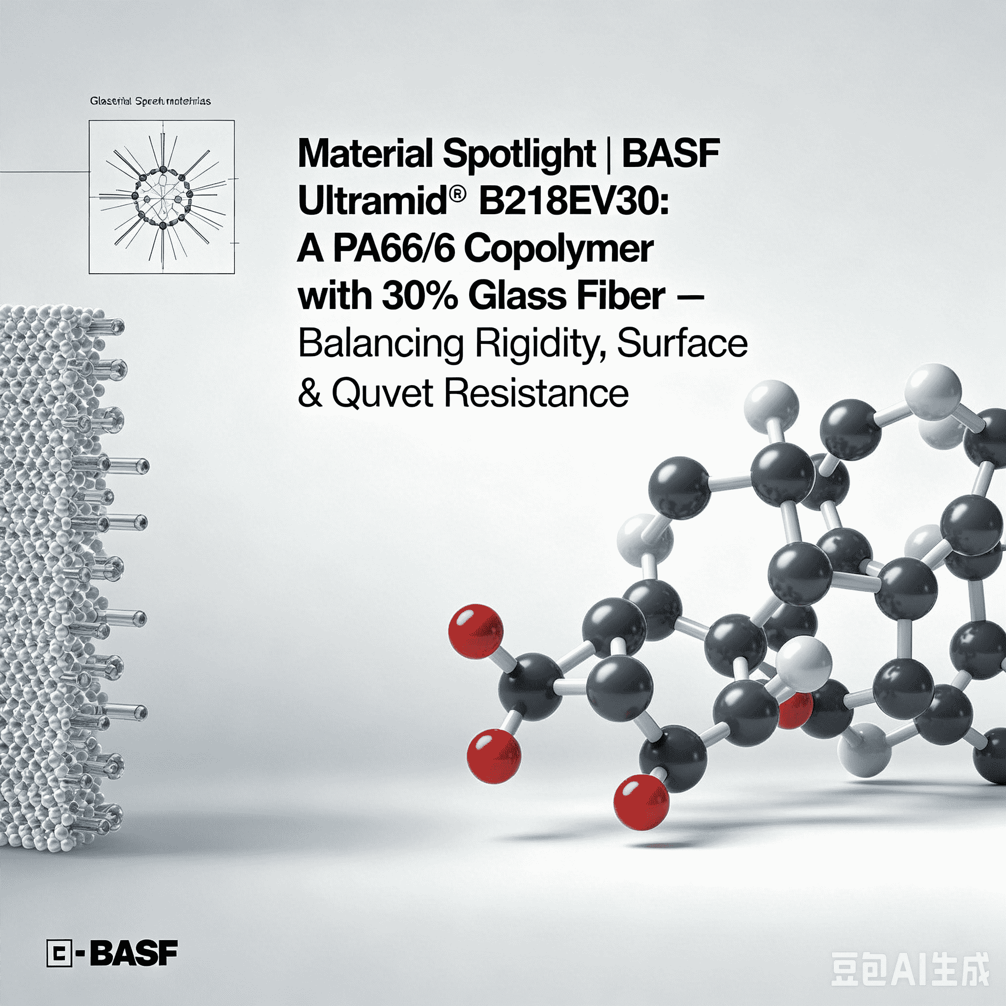 Riflettori sui materiali | BASF Ultramid® B218EV30: un copolimero PA66/6 con il 30% di fibra di vetro – bilanciamento di rigidità, qualità della superficie e resistenza al calore